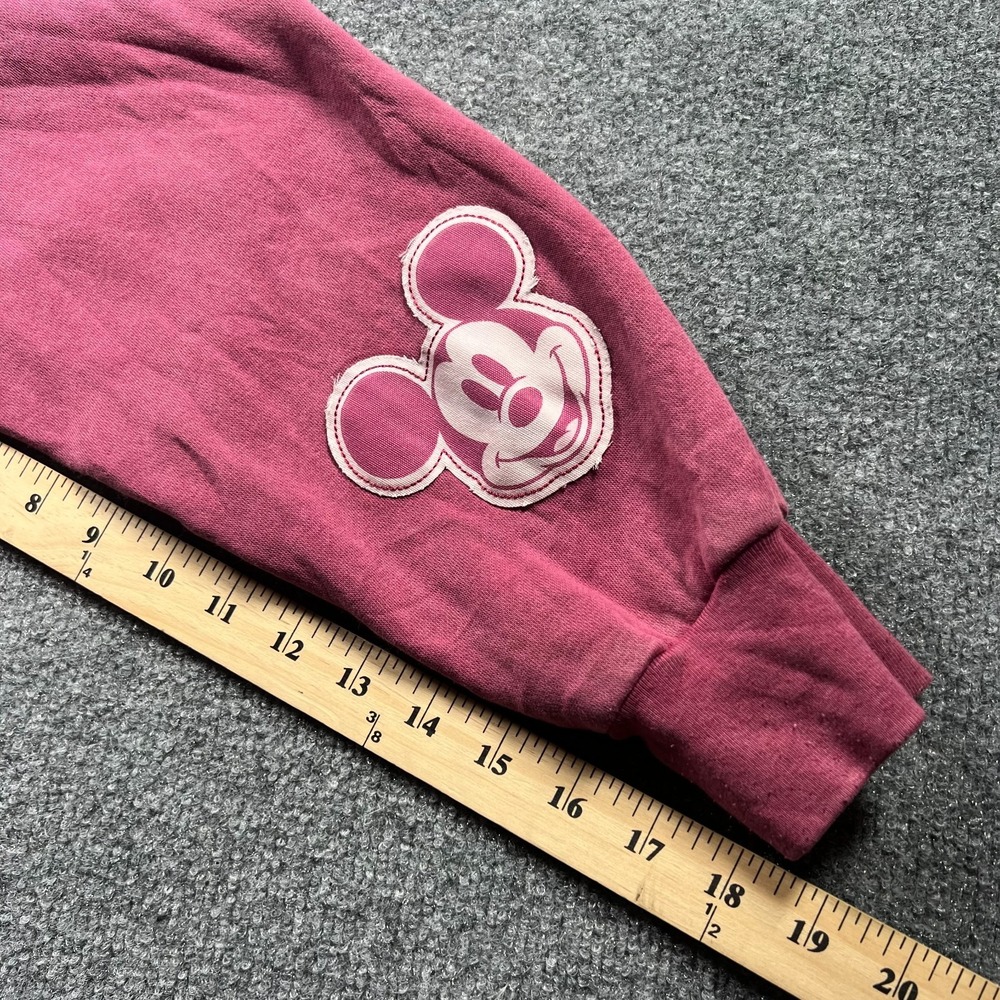 Disney Mickey & Friends Hoodie Womens XS Pink Patchwork Fleece Full Zip Hooded - Picture 9 of 13